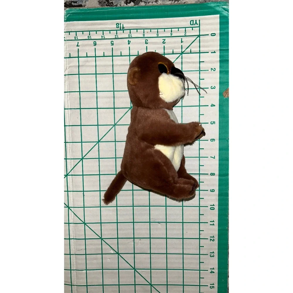 Ty Beanie Boos Mitch Otter Brown Cream Plush Glitter Gold Eyes 6 inch 2022 As-Is